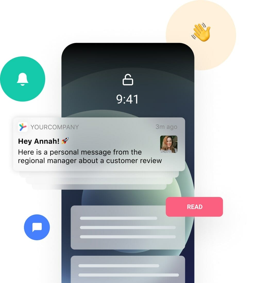 Reach all employees with employee app and mobile notifications
